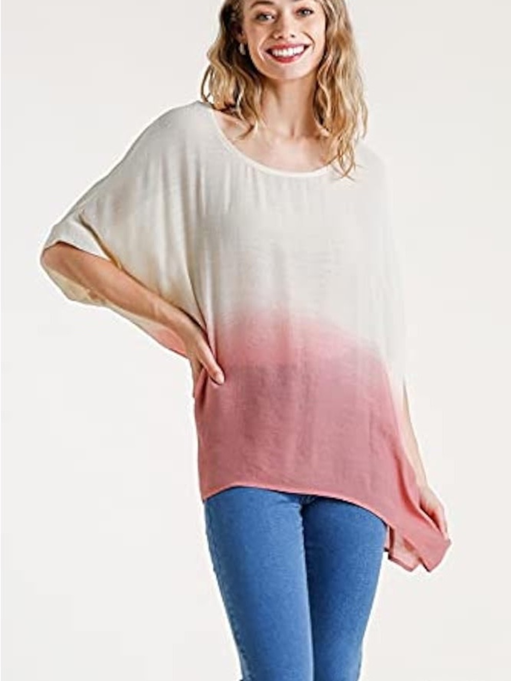 Umgee Cream to Blush Ombre Relaxed Tunic